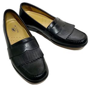 Neil M Men’s Size 9.5 B Black Leather Kiltie Moc Toe Loafers Slip-On Shoes VGUC